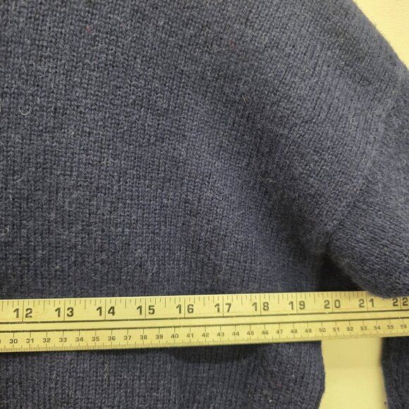 Charter Club By Jame Justin Navy Blue Noah's Ark Wool Blend Cardigan Size Small - Picture 7 of 8